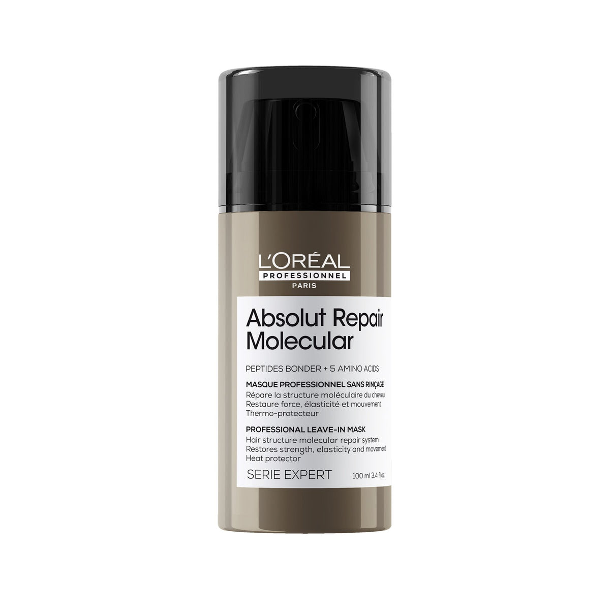 L’Oréal Professionnel ABSOLUT REPAIR MOLECULAR – Tiefenwirksames molekulares Leave-In für strukturgeschädigtes Haar 100ml – Herstellerbild