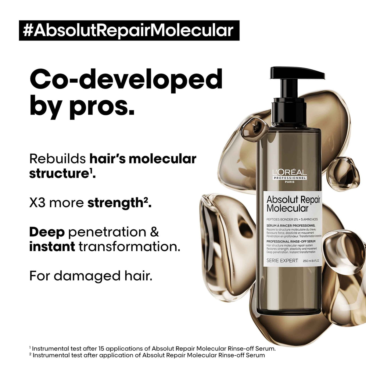 L’Oréal Professionnel ABSOLUT REPAIR MOLECULAR Rinse-Off Serum: Serumtextur und Bedingungen der Herstellerprüfungen