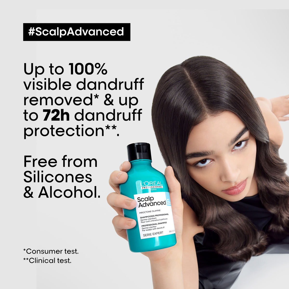 L’Oréal Professionnel SCALP ADVANCED Anti-Dandruff Shampoo: Herstellerangaben zu Schuppenreduktion mit Testhinweisen