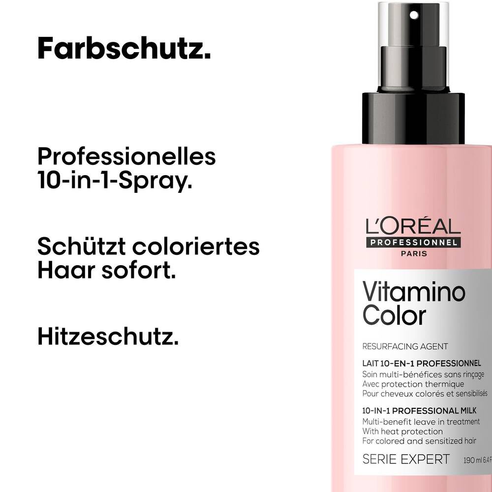 Vitamino Color 10-in-1 Spray – Herstellerangaben zu Farbschutz und Hitzeschutz
