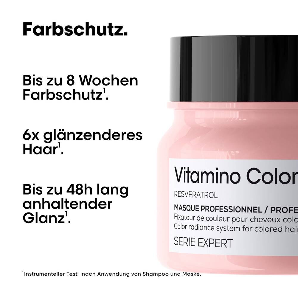Vitamino Color – Hersteller-Testangaben zur Routine aus Shampoo und Maske