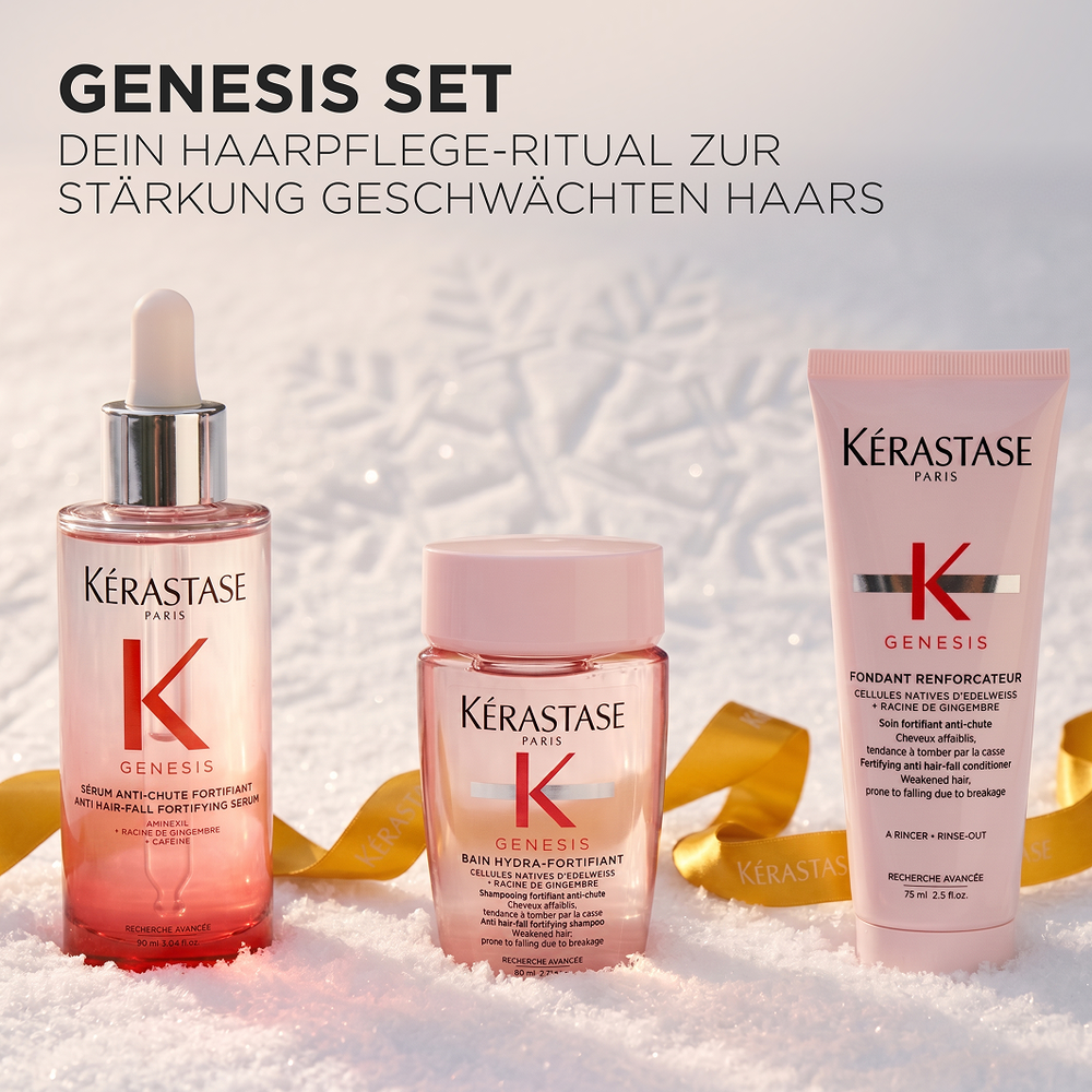 Genesis Serum Trio Holiday Set 90 ml, 80 ml, 75 ml – enthaltene Produkte im Hersteller-Stillleben