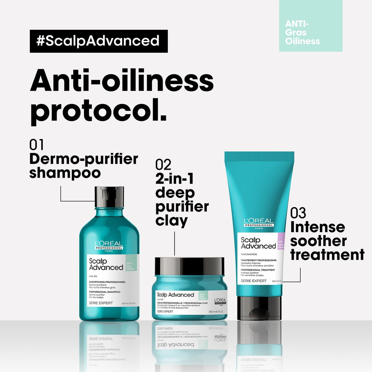 L’Oréal Professionnel SCALP ADVANCED Anti-Oiliness 2-in-1 Clay: Kopfhaut-Pflegeroutine, weitere Produkte separat