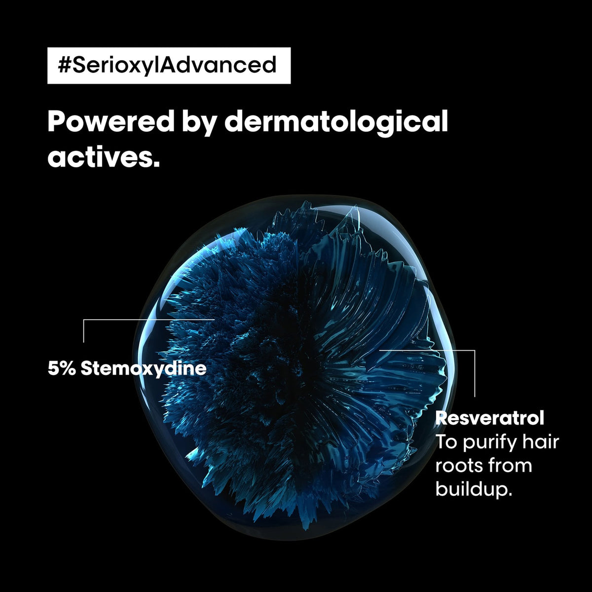 L’Oréal Professionnel SERIOXYL ADVANCED Density Activator Serum: Stemoxydine und Resveratrol im Hersteller-Technologiemotiv