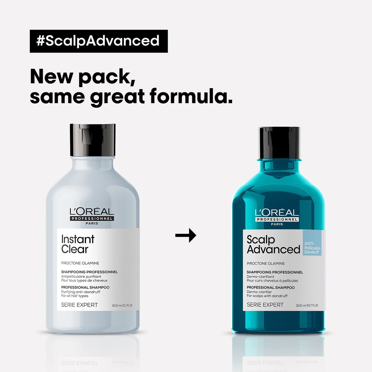 L’Oréal Professionnel SCALP ADVANCED Anti-Dandruff Shampoo: Offizieller Vergleich alter und neuer Anti-Dandruff-Verpackung