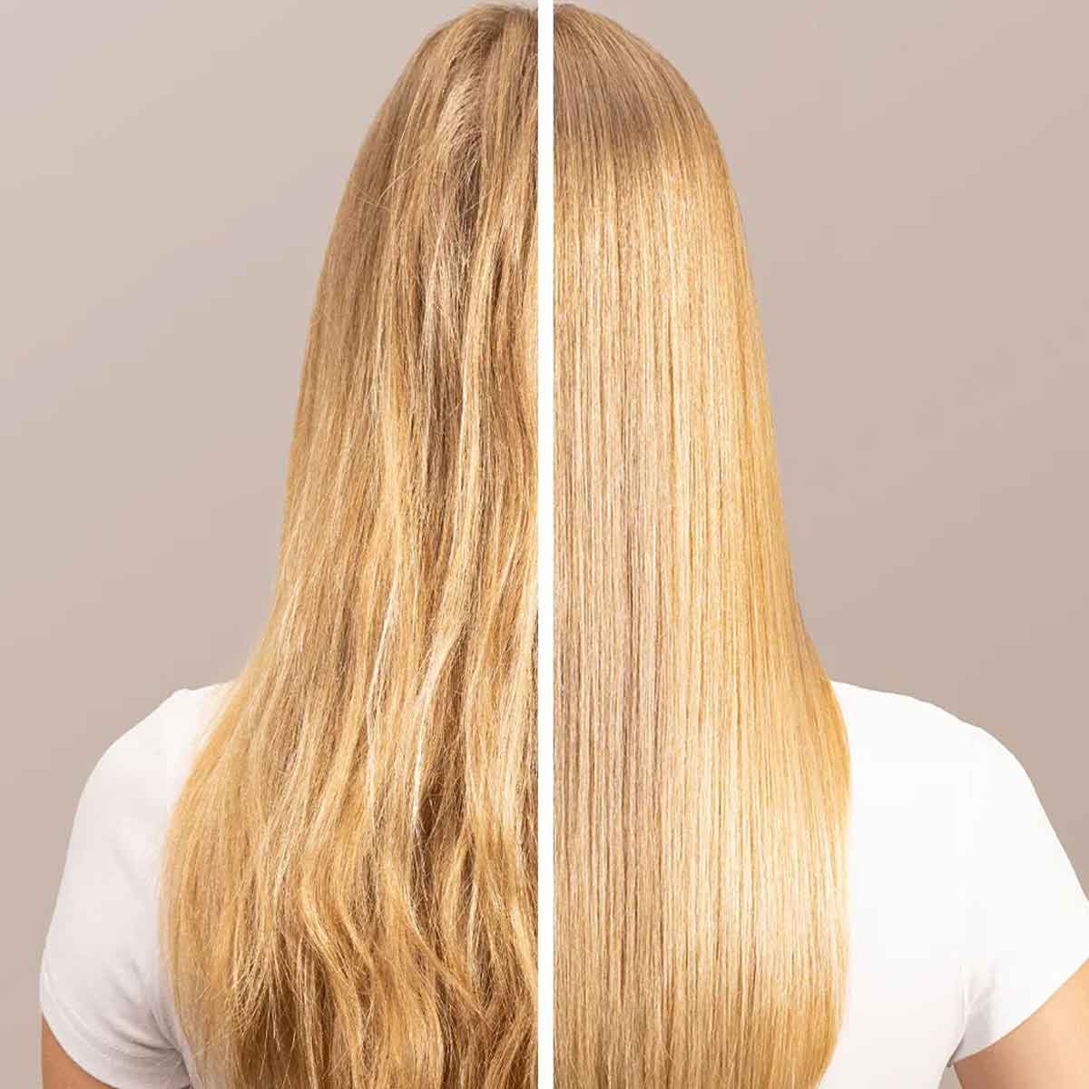 Davines Hersteller-Vergleichsbild zu HEART OF GLASS Instant Bonding Glow mit blondem Haar
