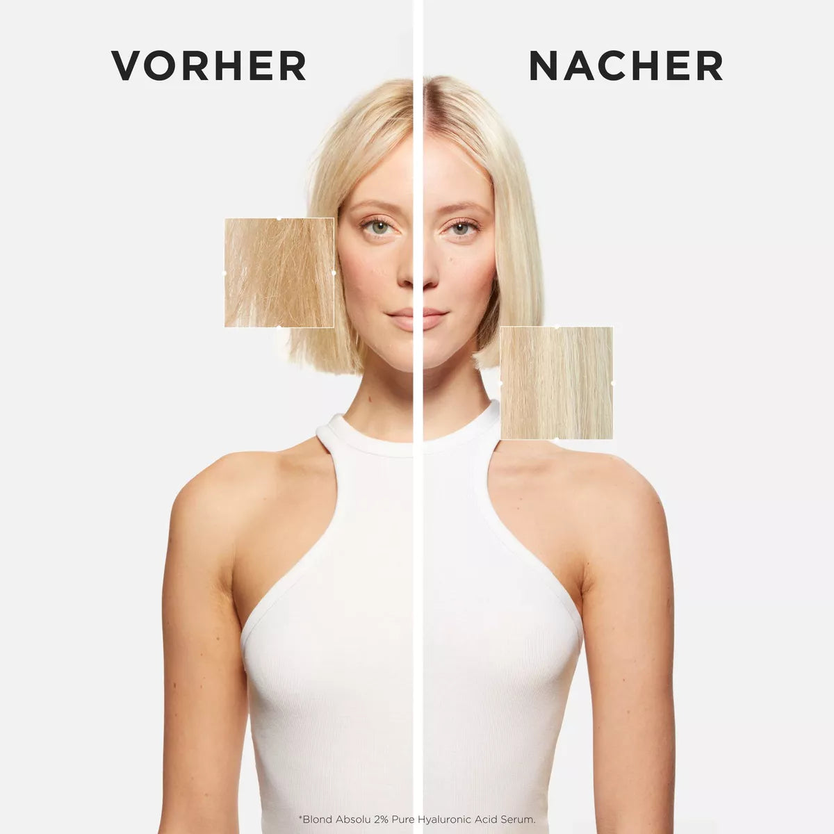 Kérastase Serum 2 % Hyaluronsäure pur: Herstellervergleich mit blondiertem Haar