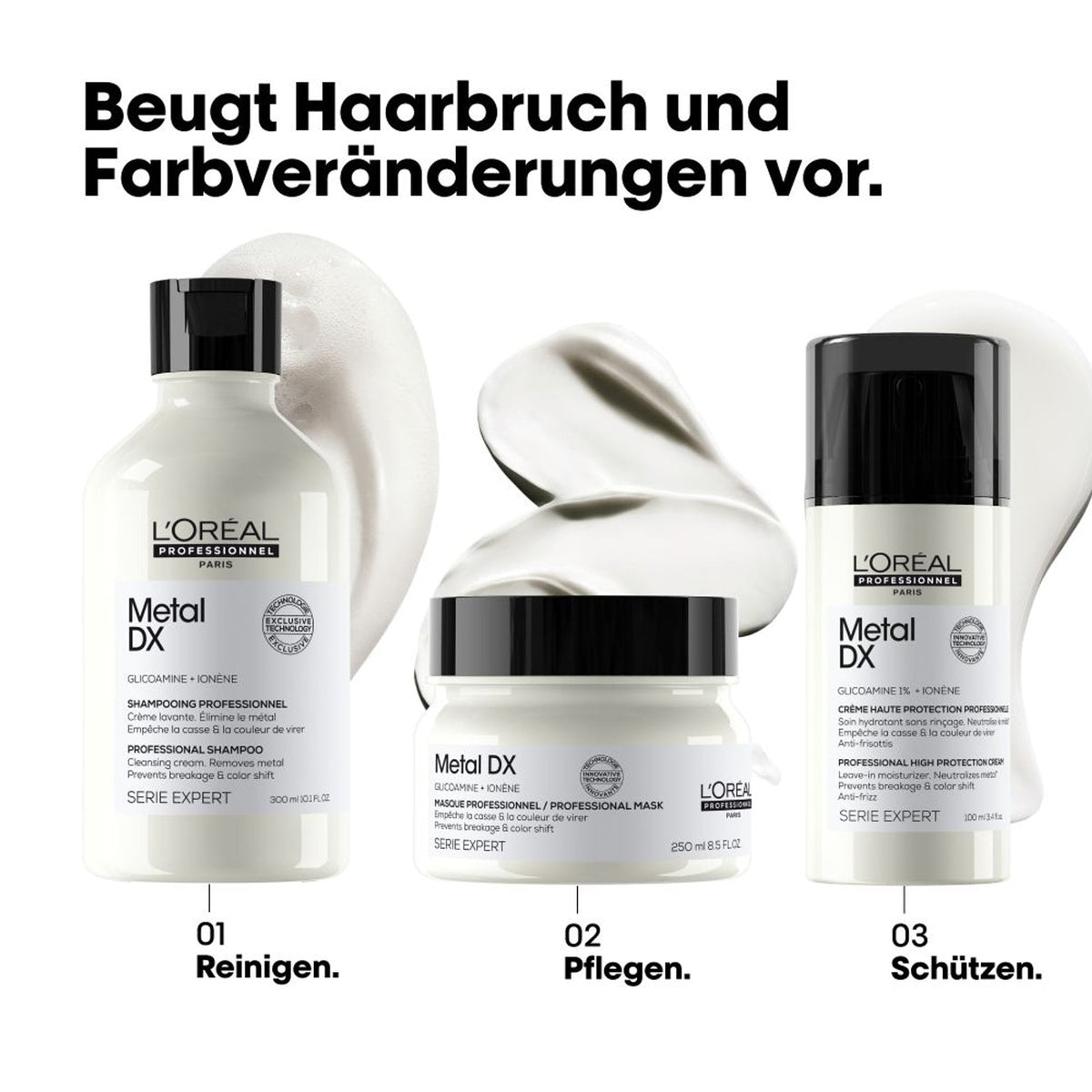 L’Oréal Professionnel METAL DX High Protection Cream: Metal DX Pflegeroutine, weitere Produkte separat