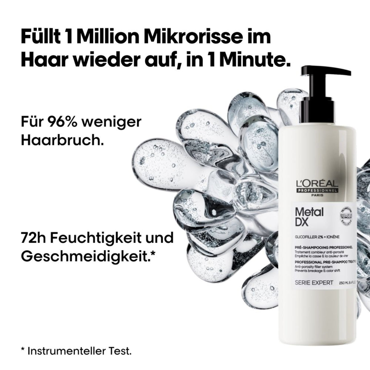 L’Oréal Professionnel METAL DX Pre-Shampoo: Pre-Shampoo und instrumentelle Herstellertests