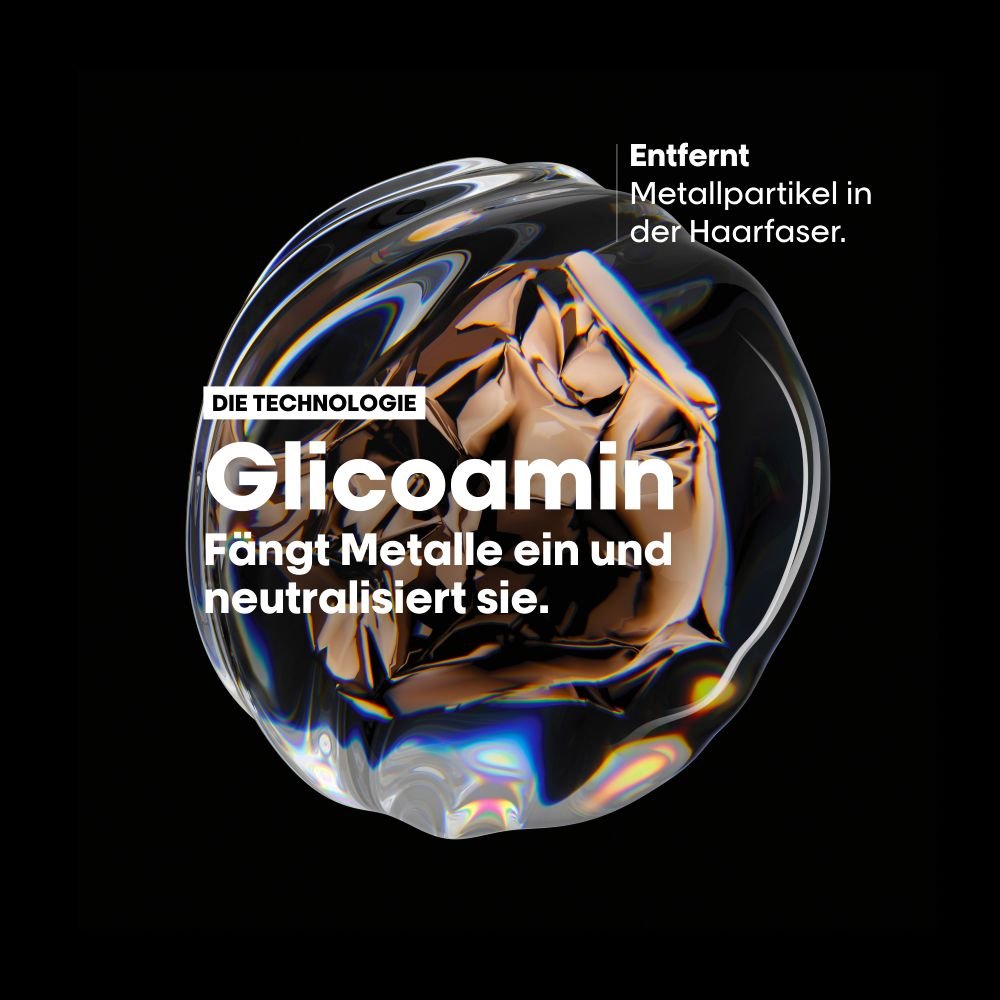 L’Oréal Professionnel Metal DX Glicoamin: Herstellerillustration zur Neutralisierung von Metallpartikeln