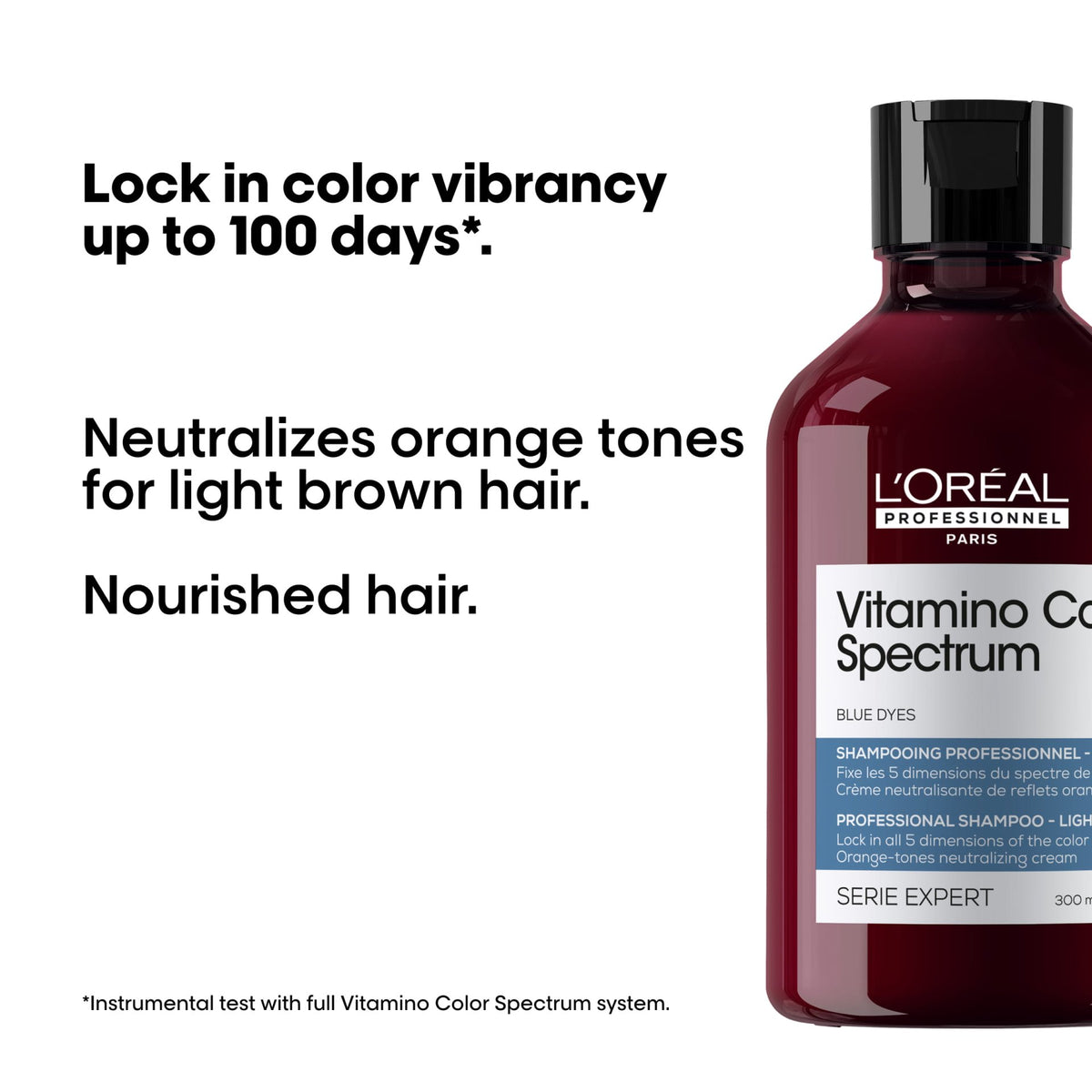 L’Oréal Professionnel VITAMINO COLOR SPECTRUM – Orange Tones Neutralizing Shampoo für hellbraunes Haar: Blaue Pigmente gegen orange Reflexe und Angaben zur vollständigen Spectrum Routine