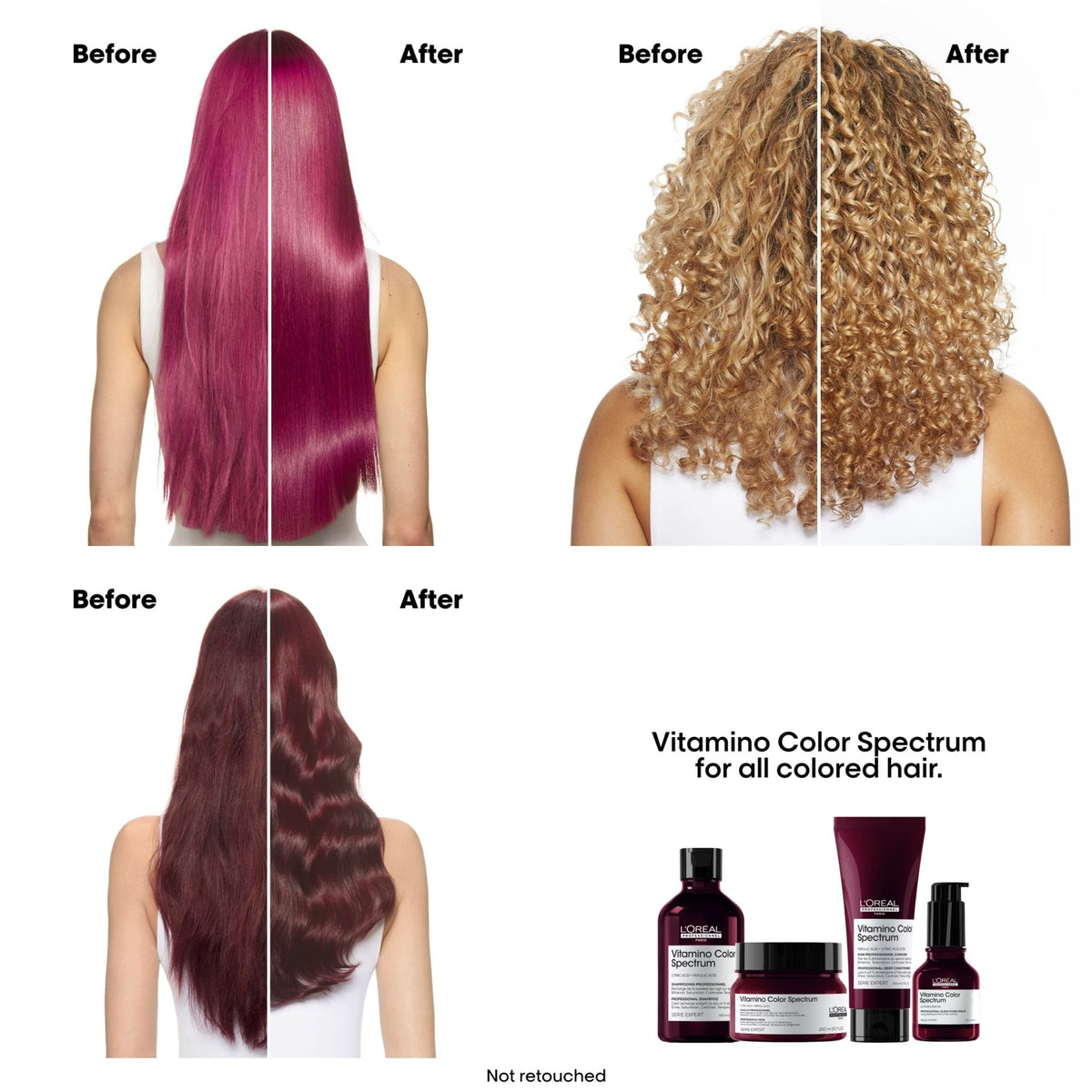 L’Oréal Professionnel VITAMINO COLOR SPECTRUM – Intensivpflege für gefärbtes Haar: Herstellervergleich nach der gezeigten Spectrum Routine