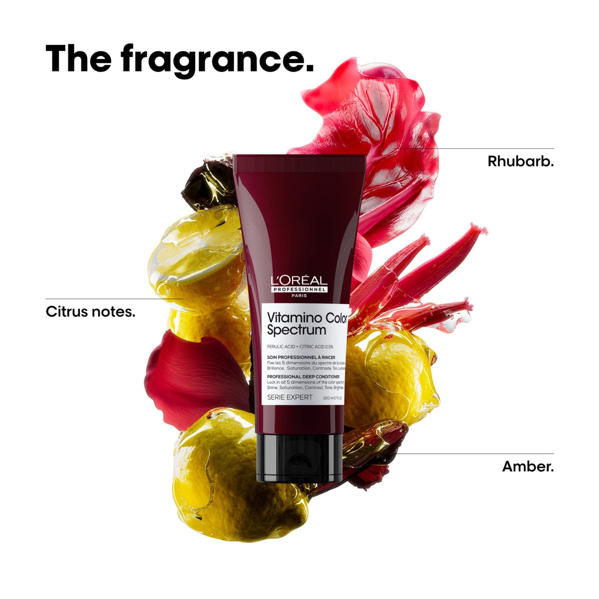 L’Oréal Professionnel VITAMINO COLOR SPECTRUM – Intensivpflege für gefärbtes Haar: Duftmotiv mit Rhabarber, Zitrus und Amber