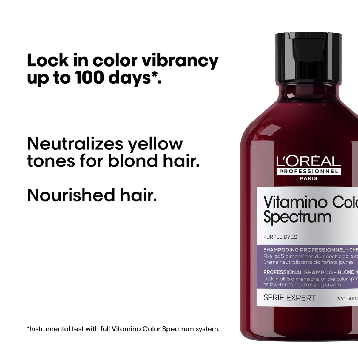 L’Oréal Professionnel VITAMINO COLOR SPECTRUM – Gelbstiche Neutralisierendes Shampoo für blondes Haar: Violette Pigmente gegen Gelbstich und Angaben zur vollständigen Spectrum Routine