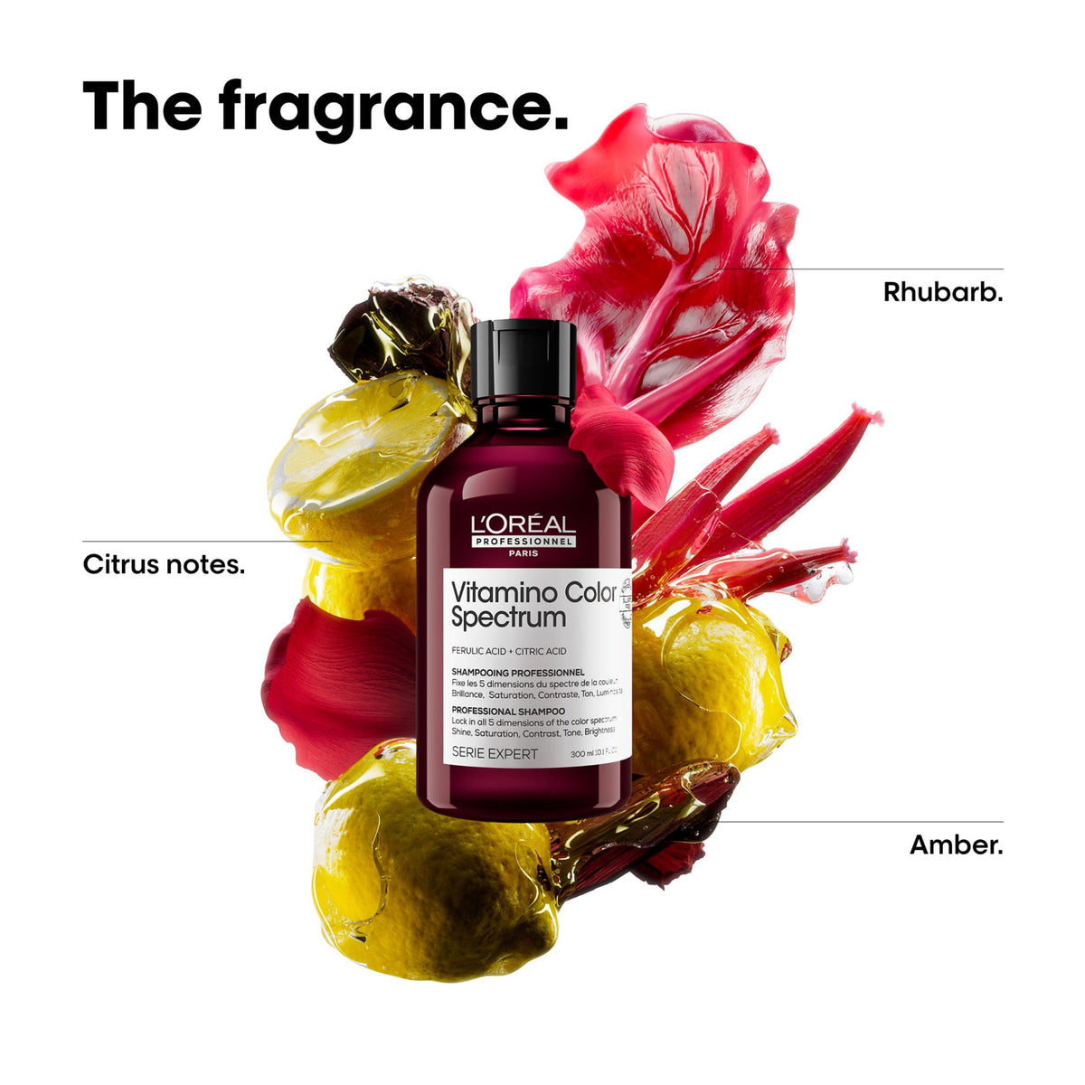 L’Oréal Professionnel VITAMINO COLOR SPECTRUM – Shampoo für alle colorierten Haare: Duftmotiv mit Rhabarber, Zitrus und Amber
